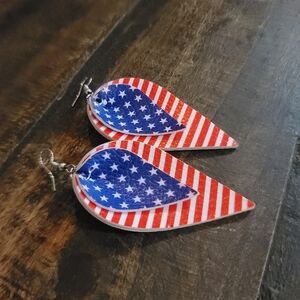American Flag Teardrop Earrings